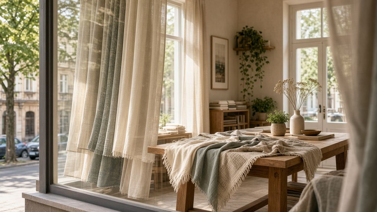 Curtains / home textiles workspace at Vividvilla Textiles